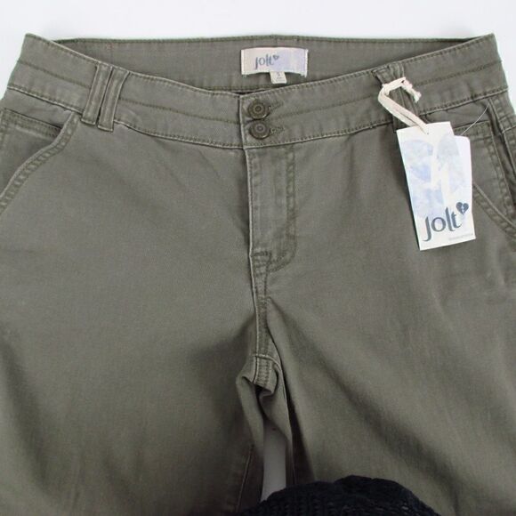 Nordstrom Jolt NWT Olive Green Patch Leg Pants Size 9 - Picture 5 of 8